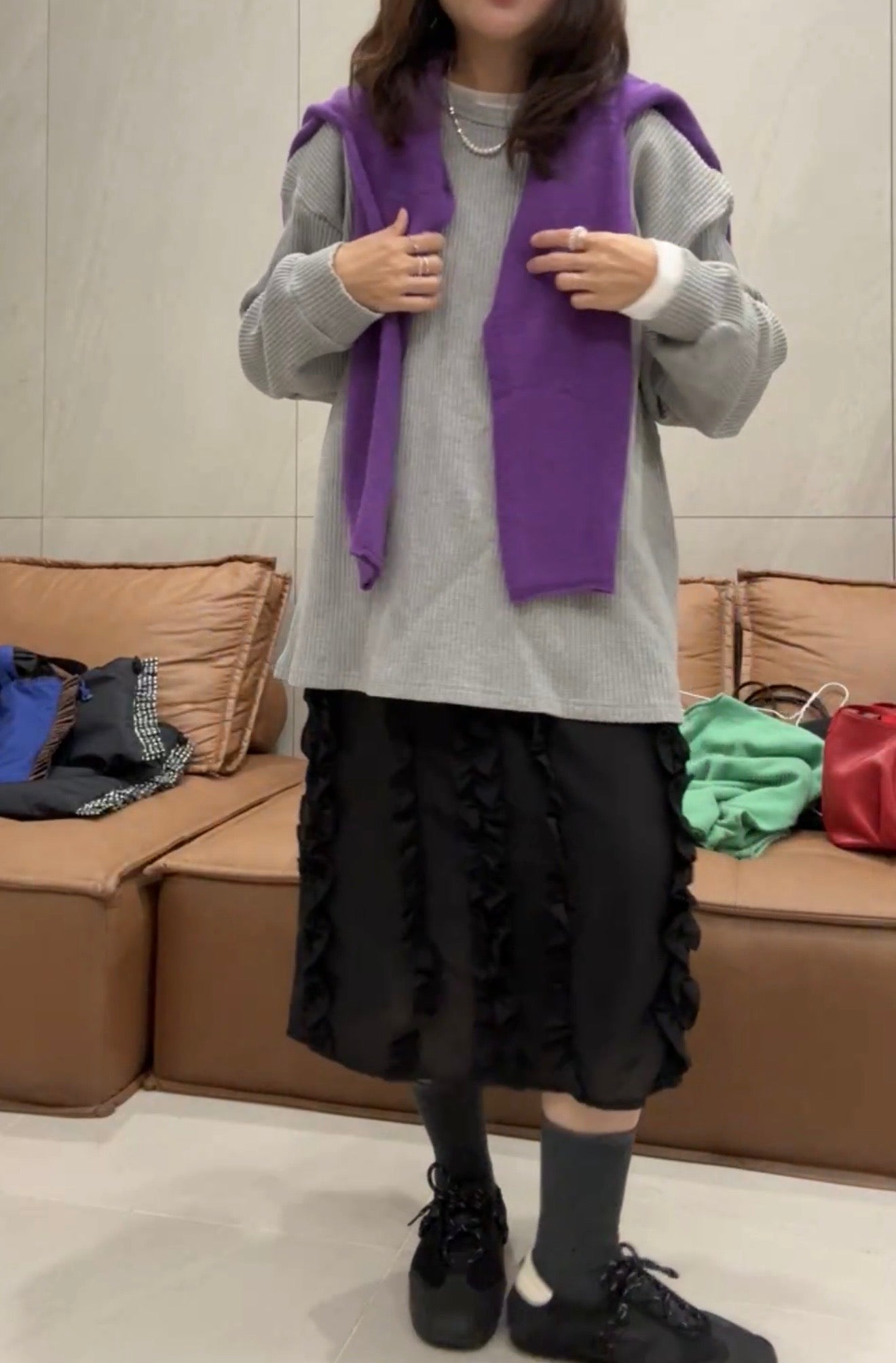 薄Cardigan/紫