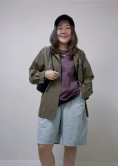 方桶型手袋/黑