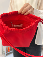 束口Bucket Bag/紅
