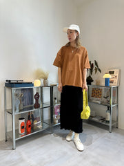 (訂貨：15工作天）後縮褶闊T-shirt/啡
