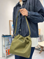 束口Bucket Bag/橄欖