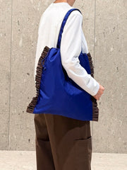 大Ruffle Tote Bag/藍