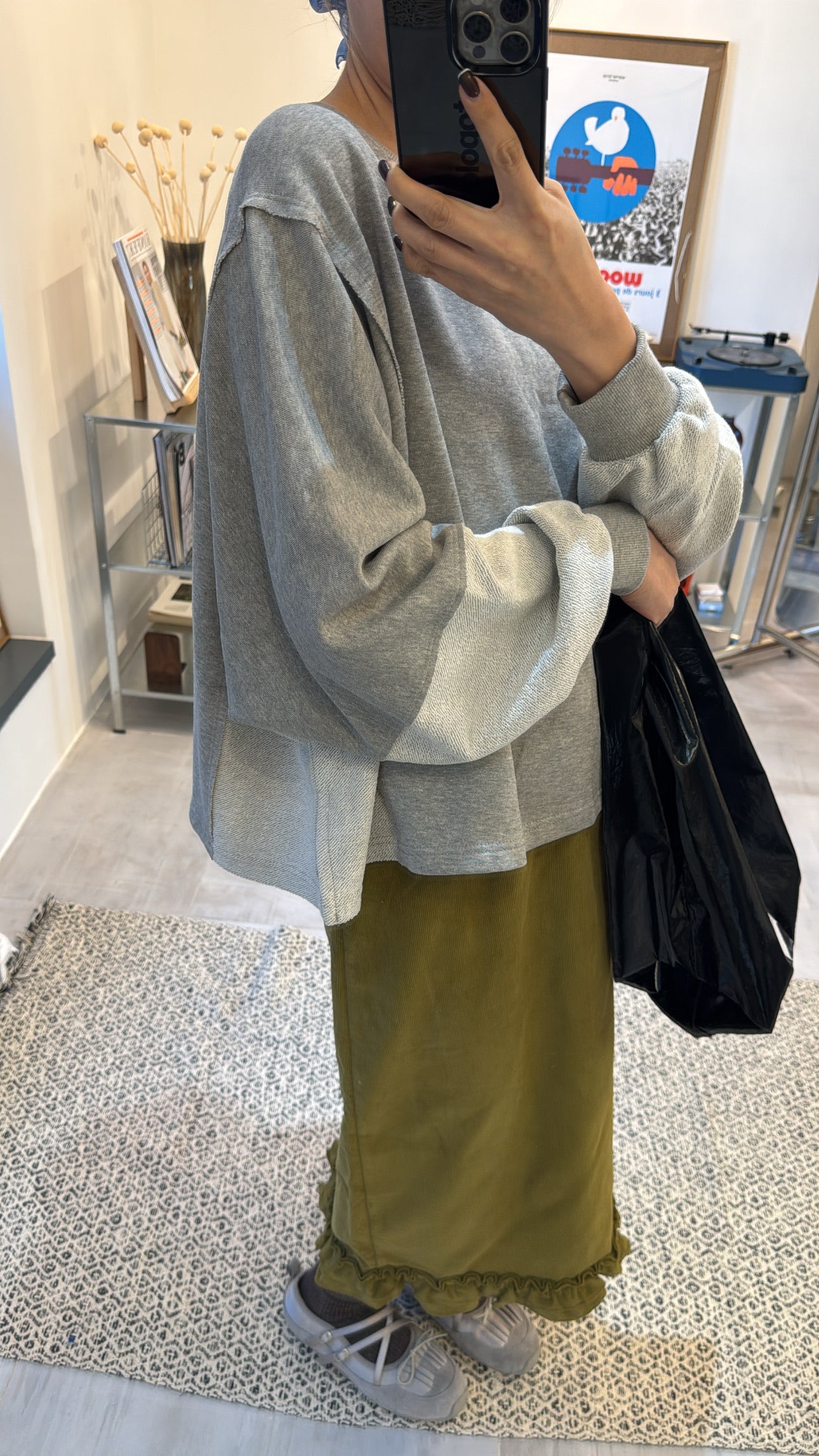 闊身衛衣/灰