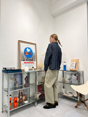 駁線牛仔褲/淺綠