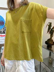 (訂貨：15工作天)口袋Boxy Tee/綠茶