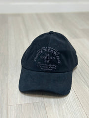 秋冬繡字cap帽/黑