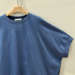 中袖Boxy T-shirt/藍