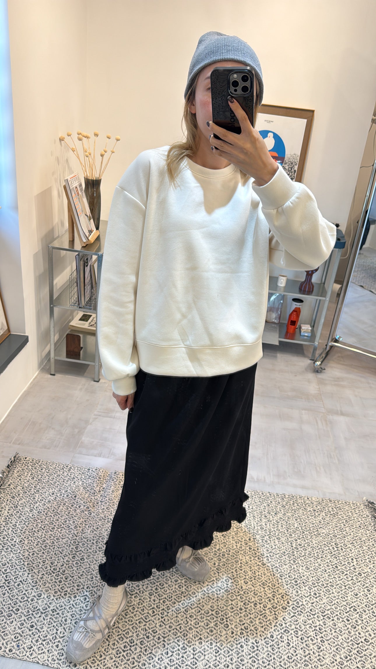 雙Ruffle邊西裝布料裙/黑