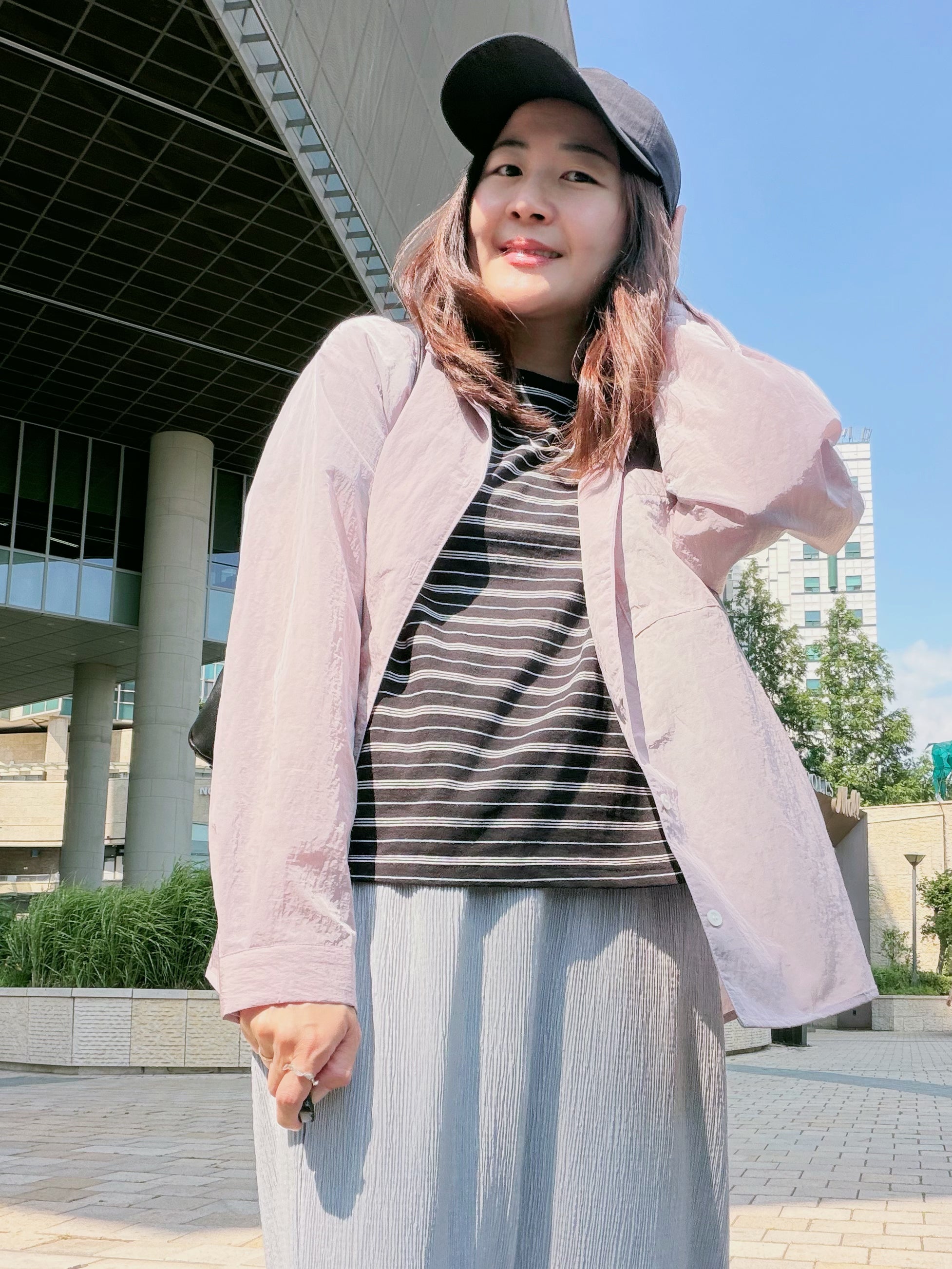 小西裝領透薄恤衫/霧紫