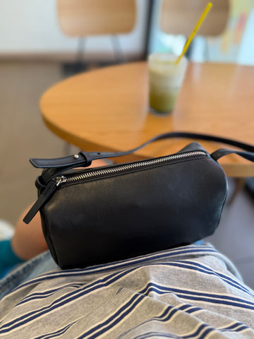 方桶型手袋/黑