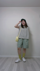 方桶型手袋/淺黃