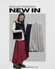 泡泡腳針織裙/暗紅