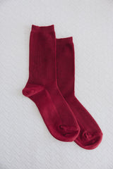 (訂貨)顏色襪/暗紅