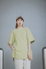 坑紋質感闊身Tee/青綠