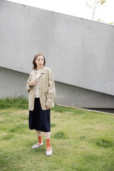 可束腰四袋薄外套/杏