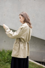 可束腰四袋薄外套/杏