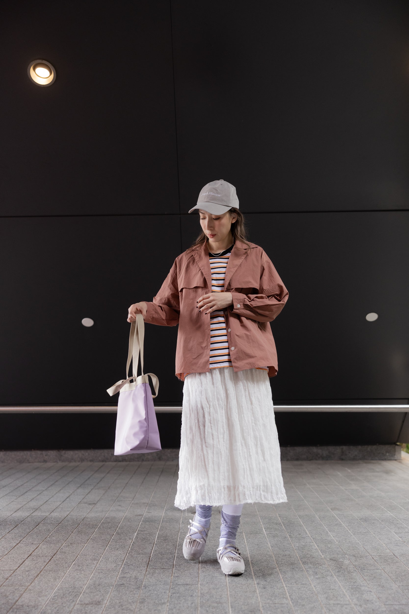 長短帶Tote bag/淺紫