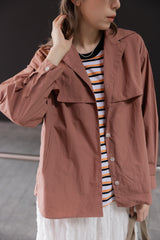 Double-Flap薄外套/粉紅