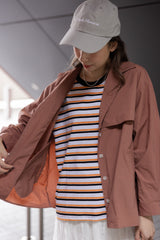 三色間條T-shirt/橙