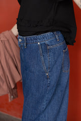 薄身牛仔褲/藍 (size M/L)