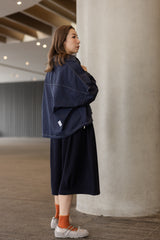 車線春夏薄外套/深藍