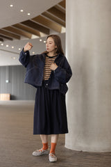 車線春夏薄外套/深藍