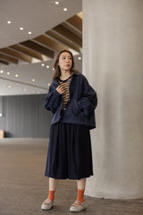 車線春夏薄外套/深藍