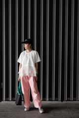 Lace網紗腳T-shirt/白