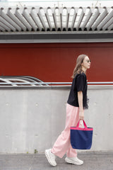 口袋邊紗RuffleT-shirt/黑