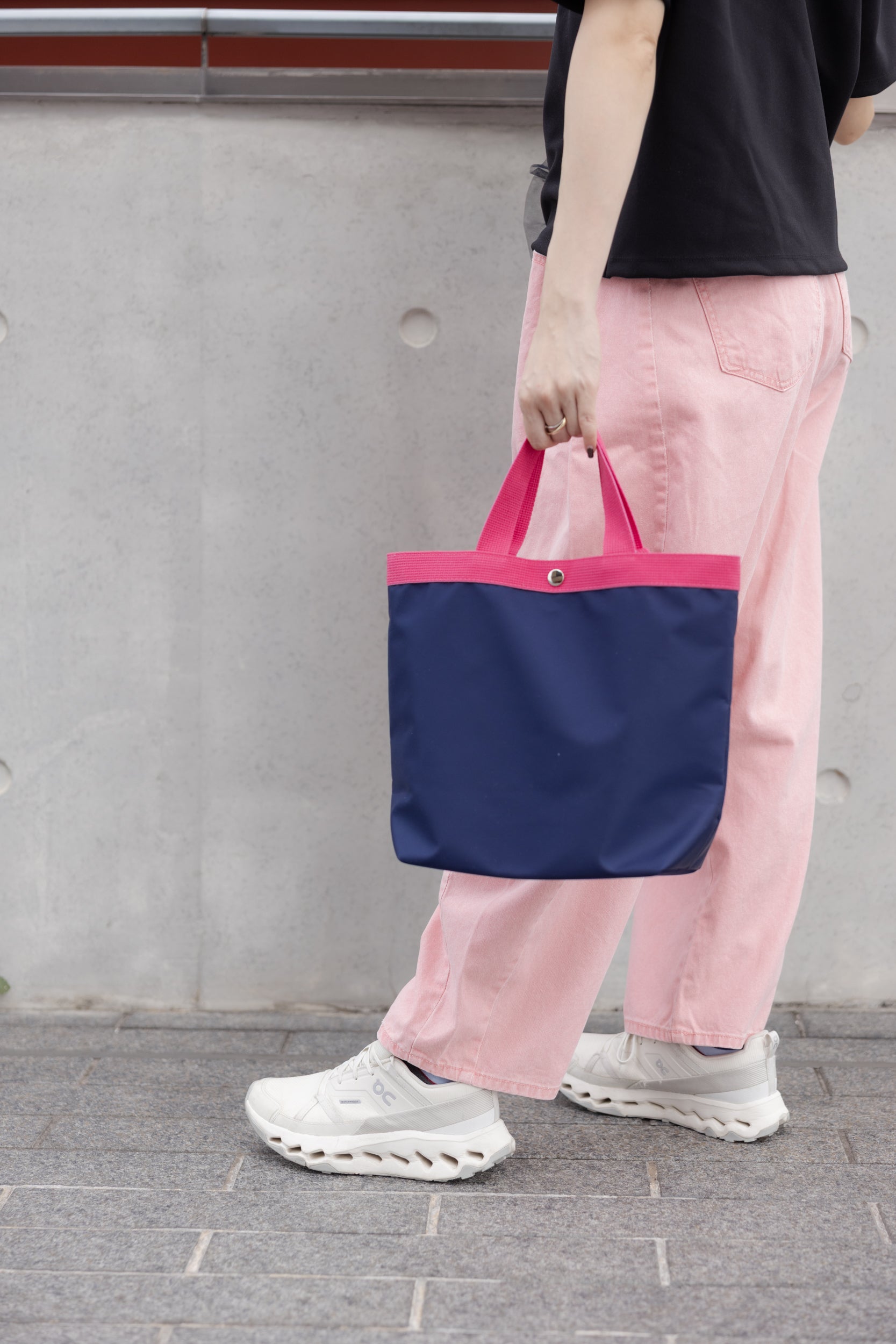 長短帶Tote bag/深藍