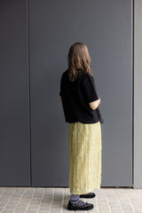 Ruffle雪紡後叉裙/檸檬 (size M/L)