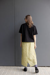 口袋邊紗RuffleT-shirt/黑