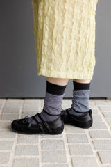 Ruffle雪紡後叉裙/檸檬 (size M/L)