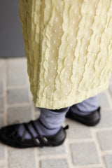 Ruffle雪紡後叉裙/檸檬 (size M/L)