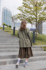 可束腰四袋薄外套/軍綠