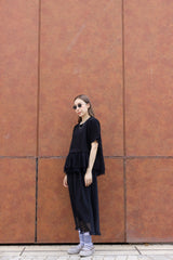 Lace網紗腳T-shirt/黑