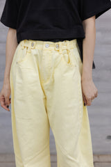 薄身顏色牛仔褲/黃
