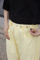 薄身顏色牛仔褲/黃