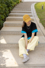 薄身顏色牛仔褲/黃