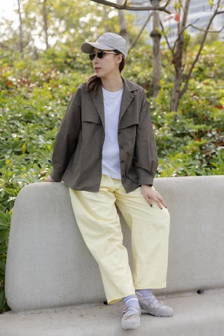 Double-Flap薄外套/軍綠