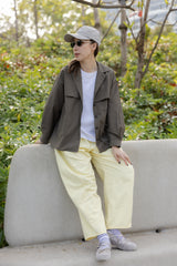 Double-Flap薄外套/軍綠