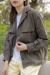 Double-Flap薄外套/軍綠