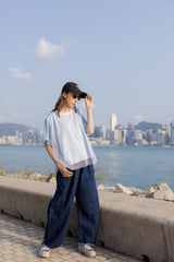 立體褲型牛仔褲/藍