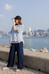 立體褲型牛仔褲/藍