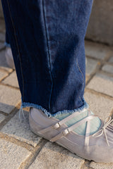 立體褲型牛仔褲/藍