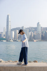 立體褲型牛仔褲/藍