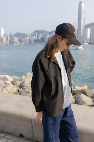 Double-Flap薄外套/黑