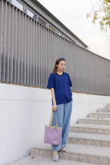 三色間條T-shirt/藍