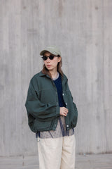 車線春夏薄外套/森林綠