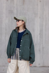 車線春夏薄外套/森林綠